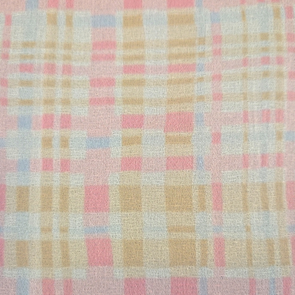 Pink, White, Blue Plaid Scarf